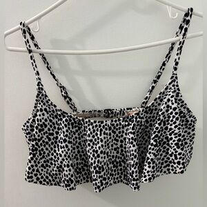 Old Navy Black and White Patterned Bikini Top